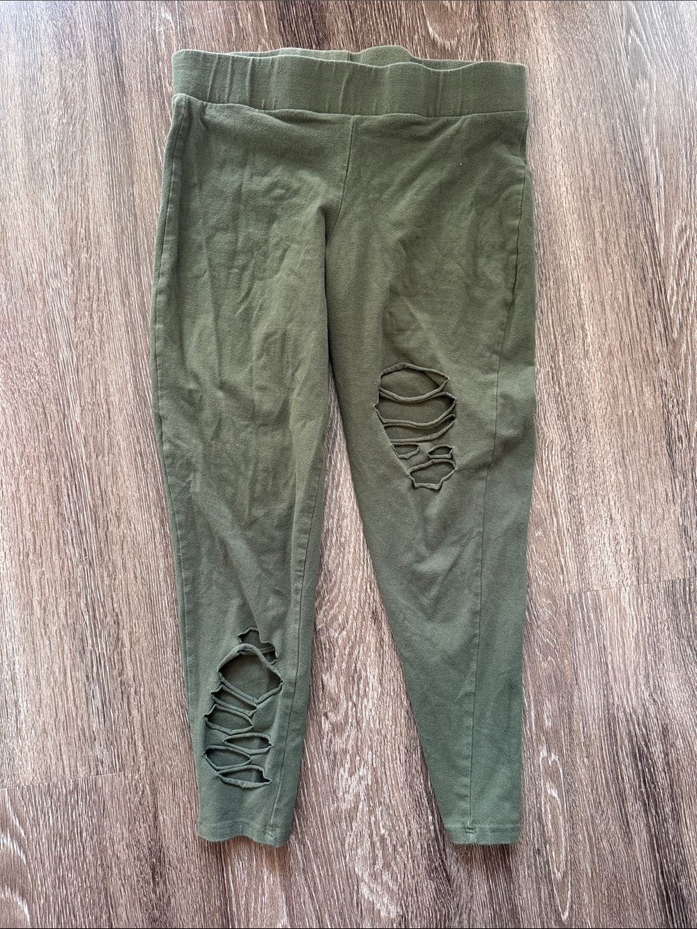 torrid Olive Green Girls Ripped Leggings